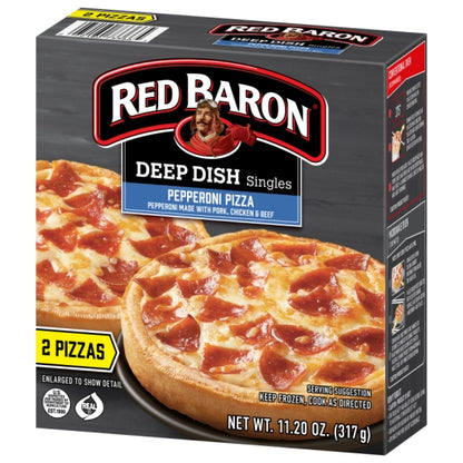Red Baron Deep Dish Singles PEPPERONI PIZZA, 12 x 11.2 oz Case - DOT product image 7