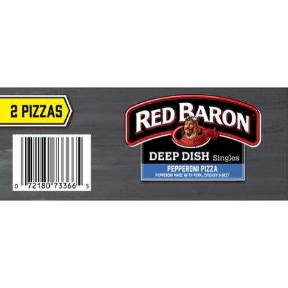 Red Baron Deep Dish Singles PEPPERONI PIZZA, 12 x 11.2 oz Case - DOT product image 3