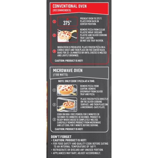 Red Baron Deep Dish Singles PEPPERONI PIZZA, 12 x 11.2 oz Case - DOT product image 5