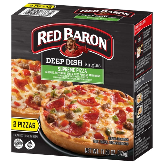 Red Baron SUPREME PIZZA, 12 x 11.5 oz Case - DOT product image 4