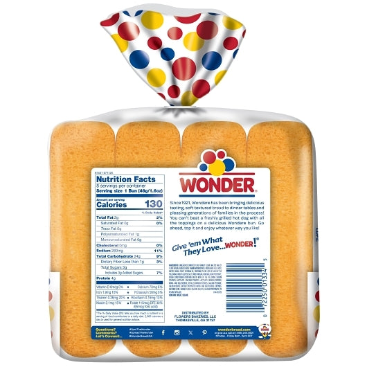 Wonder 6" Hot Dog Buns, 8 x 13 oz Case - Frozen Meat & Seafood