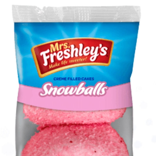Mrs.Freshleys Creme Filled Pink Snoball, 6 x 8 x 2 each Case - Bakery & Desserts