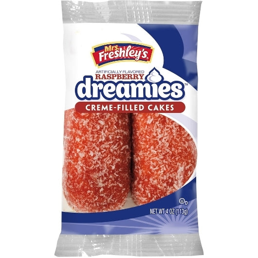 Mrs.Freshleys Creme Filled Raspberry Dreamies Creme Filled Cakes, 6 x 8 x 4 oz Case - Bakery & Desserts