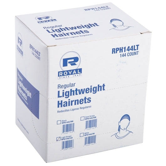 Royal Dark Brown Light Weight Hair Net 24 IN, 20 x 144 each Case - Health & Personal Care
