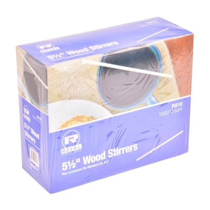 Royal 5.5 Inch Wood Coffee Stirrers, 10 x 1000 each Case - DOT product image 2