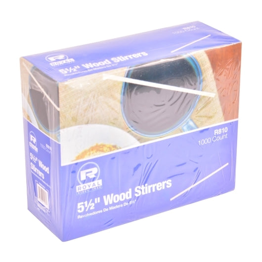 Royal 5.5 Inch Wood Coffee Stirrers, 10 x 1000 each Case - DOT product image 2