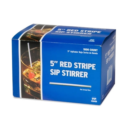 Royal 5 Inch White With Red Stripe Sip Straw, 10 x 1000 each Case - DOT product image 2