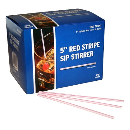 Royal 5 Inch White With Red Stripe Sip Straw, 10 x 1000 each Case - DOT product image 3