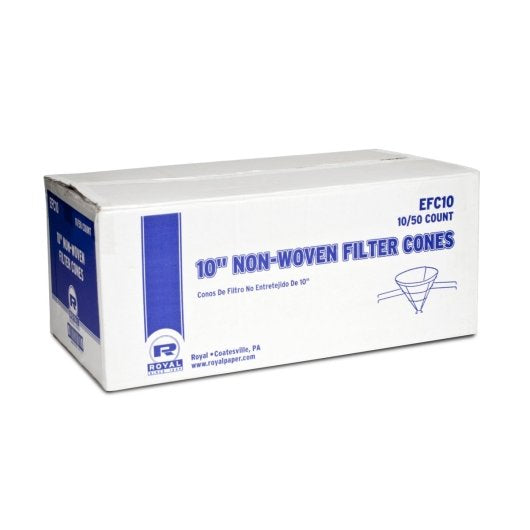 Royal 10 Inch Econoline Non Woven Filter Cones, 10 x 50 each Case - Cleaners & Sanitizers
