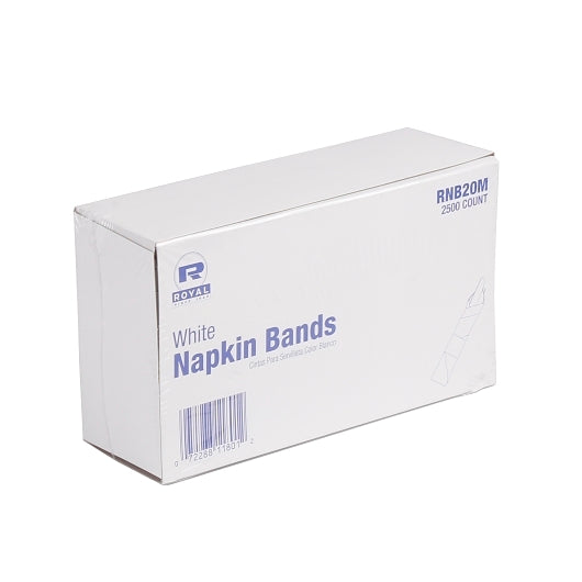 Royal White Napkin Band, 8 x 2500 each Case - Disposables