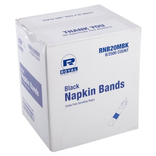 Royal Black Napkin Band, 8 x 2500 each Case - Disposables