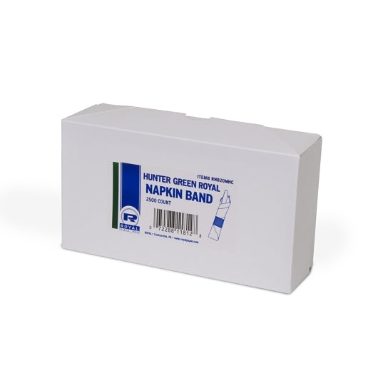 Royal Hunter Green Napkin Band, 8 x 2500 each Case - Disposables