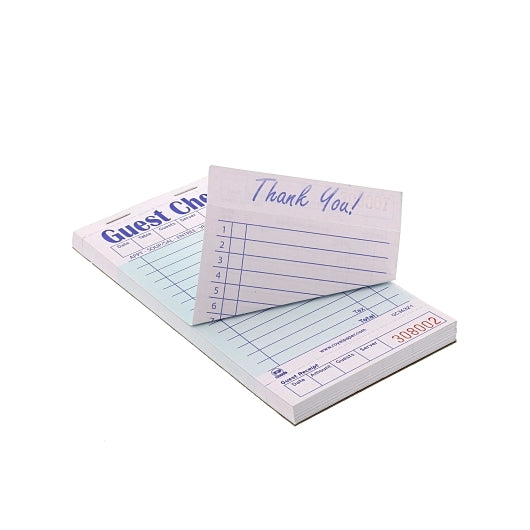 Royal 1 Part Booked 15 Lines Green Guest Check Board, 5 x 10 each Case - Guest Checks & Register Rolls