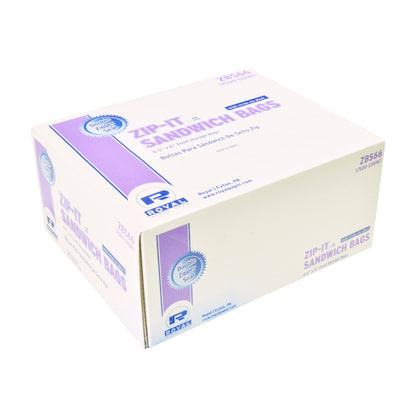 Royal 6.5 Inch X 6 Inch Double Zipper Sandwich Bag, 1 x 500 each Case - Disposables