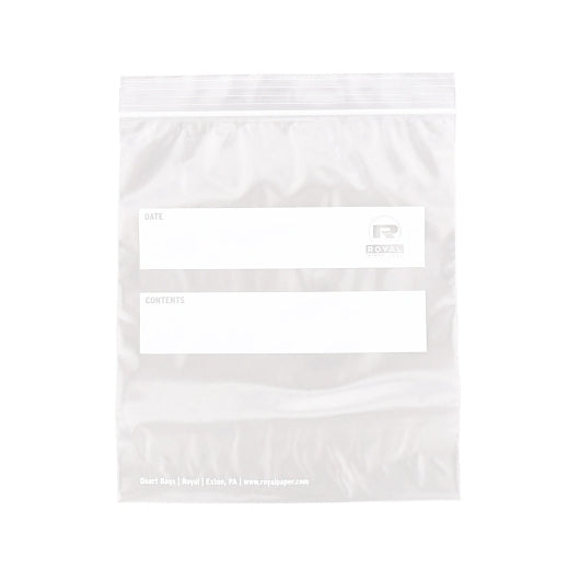 Royal 7 Inch X 8 Inch Double Zipper Quart Bag, 1 x 500 each Case - Disposables