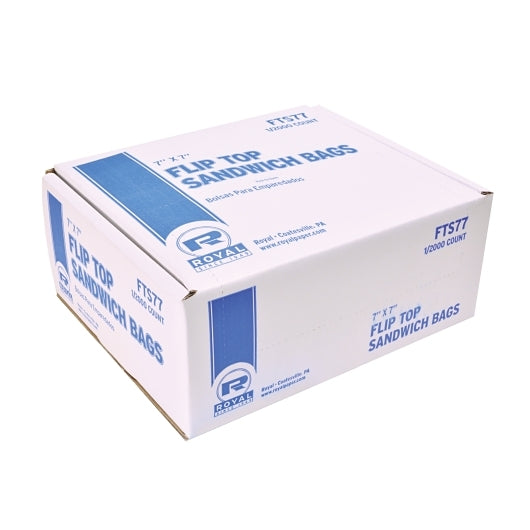 Royal 7 Inch X 7 Inch Light Duty Flip Top Sandwich Bag, 1 x 2000 each Case - DOT product image 2