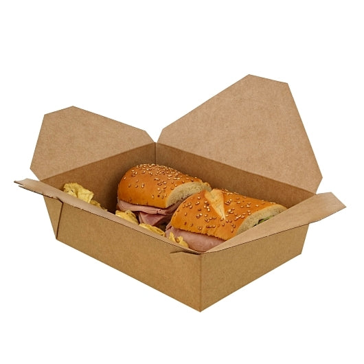 Royal 7.75 Inch X 5.5 Inch X 2.5 Inch #3 Kraft Folded Takeout Box, 4 x 50 each Case - DOT product image 3