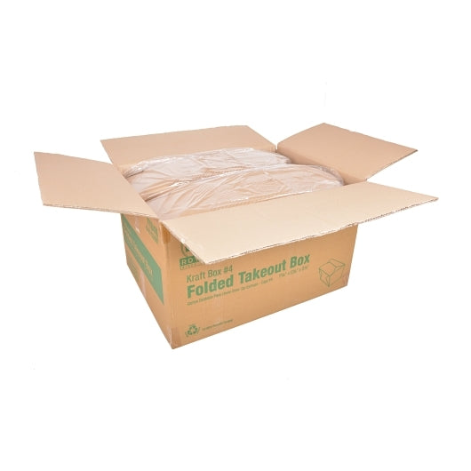 Royal 7.75 Inch X 5.5 Inch X 3.5 Inch #4 Kraft Folded Takeout Box, 4 x 40 each Case - DOT product image 4