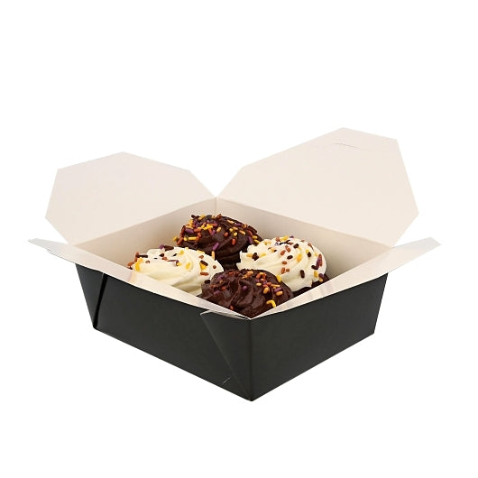 Royal 6 Inch X 4.75 Inch X 2.5 Inch #8 Black Folded Takeout Box, 6 x 50 each Case - DOT product image 2