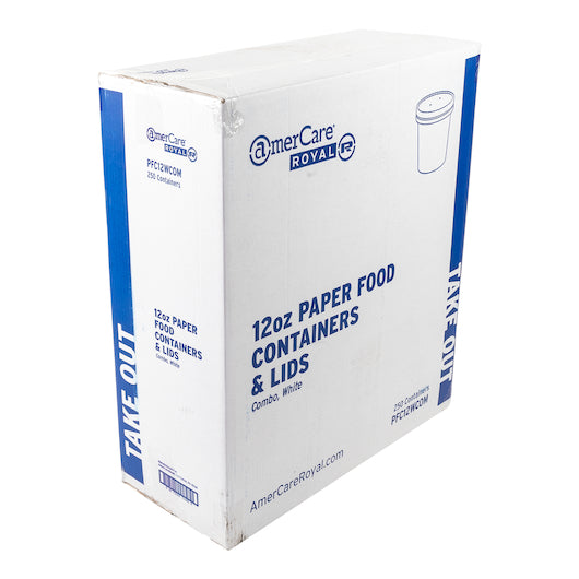 Royal 12 Ounce White Paper Food Container And Lid Combo, 1 x 250 each Case - DOT product image 4