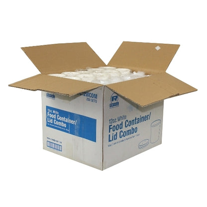 Royal 12 Ounce White Paper Food Container And Lid Combo, 1 x 250 each Case - DOT product image 2
