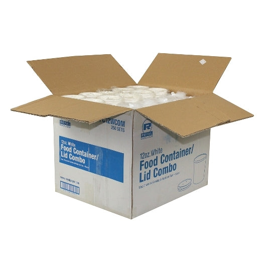 Royal 12 Ounce White Paper Food Container And Lid Combo, 1 x 250 each Case - DOT product image 2
