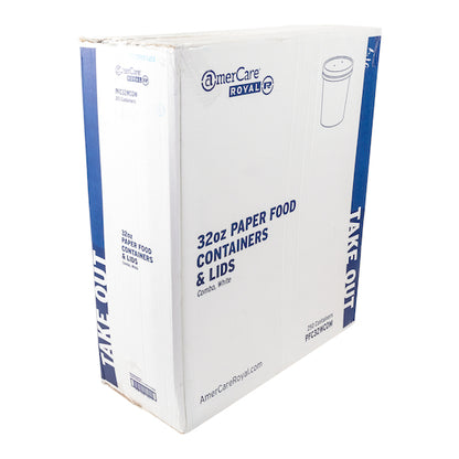 Royal 32 Ounce White Paper Food Container And Lid Combo, 1 x 250 each Case - DOT product image 5