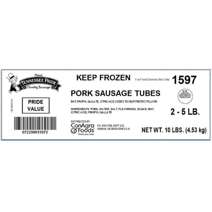 Odom Tennessee Pride Value Fresh Mild Sausage Tube, 2 x 5 lb Case - DOT product image 2