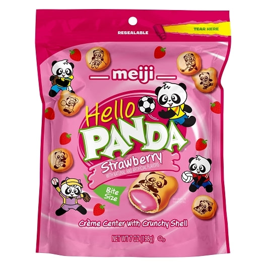 Hello Panda Strawberry Creme Filled Bite Size Cookie, 6 x 7 oz Case - DOT product image 4