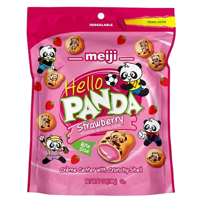 Hello Panda Strawberry Creme Filled Bite Size Cookie, 6 x 7 oz Case - DOT product image 4