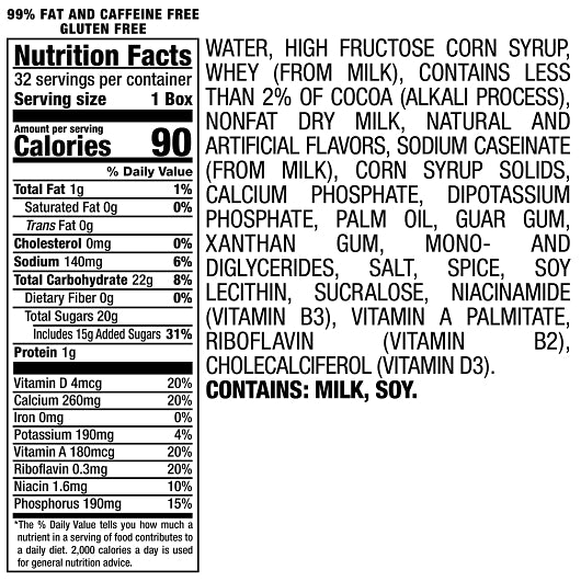 Yoo-hoo Chocolate Flavored CHOCOLATE DRINK BOX, 32 x 6.5 fl oz Case - Alternate product angle or state