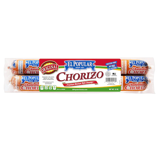 El Popular Mexican Original Pork Chorizo, 12 x 12 oz Case - Frozen Meat & Seafood