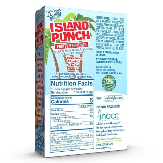 Wylers Light Island Punch Fruity Red Punch Drink Mix Singles To Go, 12 x 10 ct Case - DOT product image 4