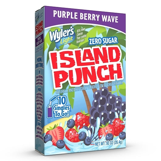 Wylers Light Island Punch Purple Berry Wave Drink Mix Singles To Go, 12 x 10 ct Case - Alternate product angle or state