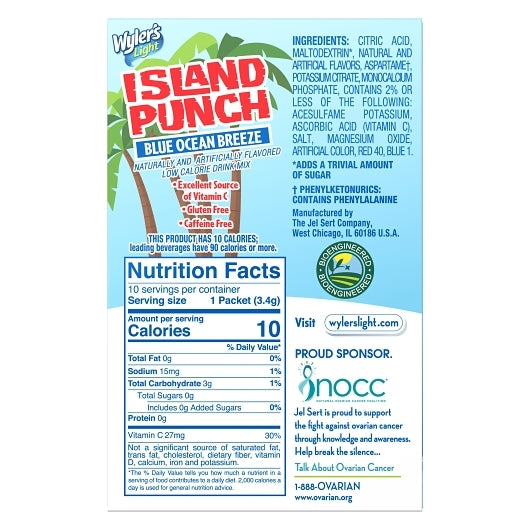 Wylers Light Island Punch Ocean Breeze Berry Drink Mix Singles To Go, 12 x 10 ct Case - DOT product image 4