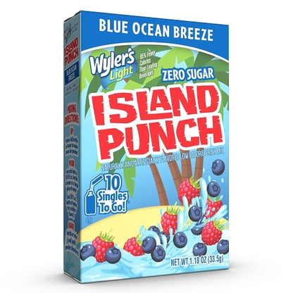 Wylers Light Island Punch Ocean Breeze Berry Drink Mix Singles To Go, 12 x 10 ct Case - Beverages