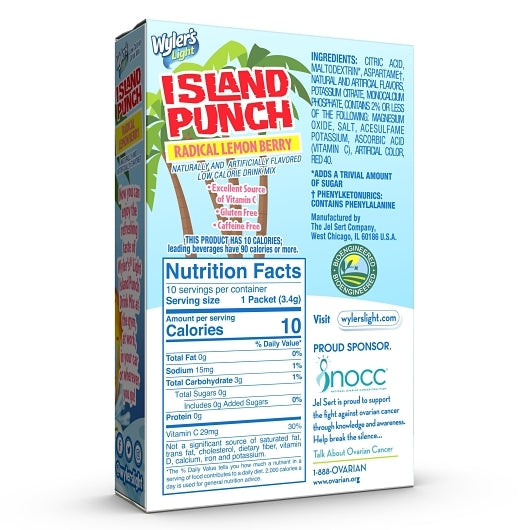 Wylers Light Island Punch Radical Lemon Berry Drink Mix Singles To Go, 12 x 10 ct Case - DOT product image 3