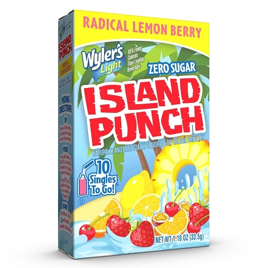 Wylers Light Island Punch Radical Lemon Berry Drink Mix Singles To Go, 12 x 10 ct Case - DOT product image 4