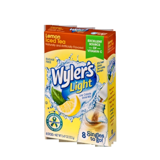 Wylers Light Lemon Iced Tea Drink Mix Singles To Go, 12 x 8 ct Case - Beverages