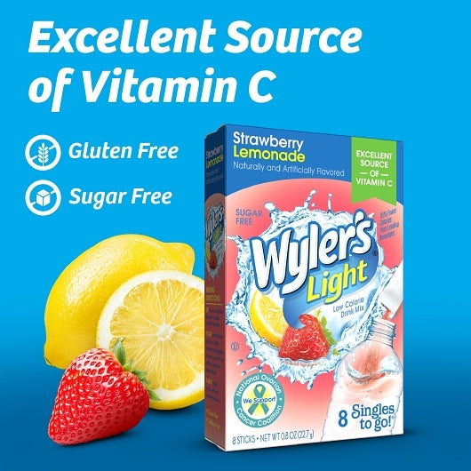 Wyler's Strawberry Lemonade Drink Mix Singles To Go, 12 x 8 ct Case - DOT product image 7