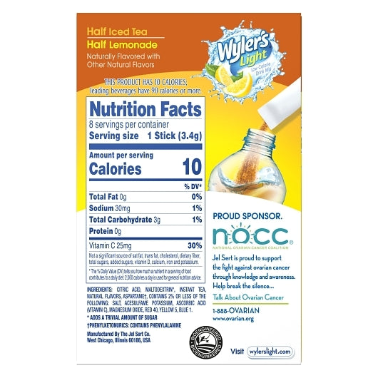 Wylers Light Half Iced Tea Half Lemonade Drink Mix Singles To Go, 12 x 8 ct Case - DOT product image 5