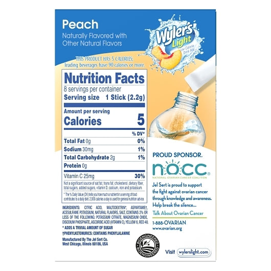 Wylers Light Peach Drink Mix Singles To Go, 12 x 8 ct Case - DOT product image 4