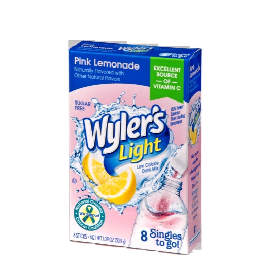 Wyler's Pink Lemonade Drink Mix Singles To Go, 12 x 8 ct Case - Beverages