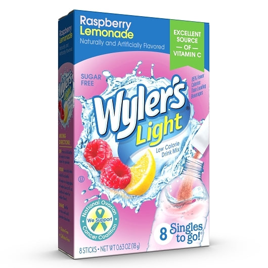 Wylers Light Raspberry Lemonade Drink Mix Singles To Go, 12 x 8 ct Case - DOT product image 2