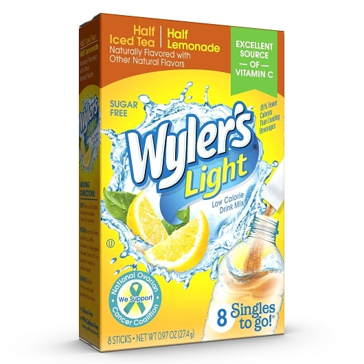Wylers Light Half Iced Tea Half Lemonade Drink Mix Singles To Go, 12 x 8 ct Case - DOT product image 2