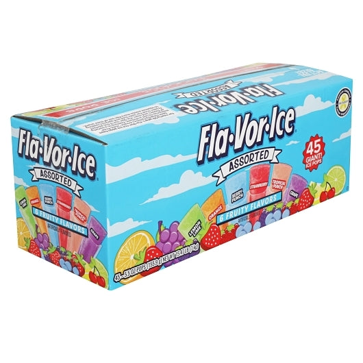 Fla-Vor-Ice Giant Lemon Lime, Orange, Berry Punch, Strawberry, Tropical Punch, and Grape Assorted Freezer Bars, 45 x 5.5 - DOT product image 3