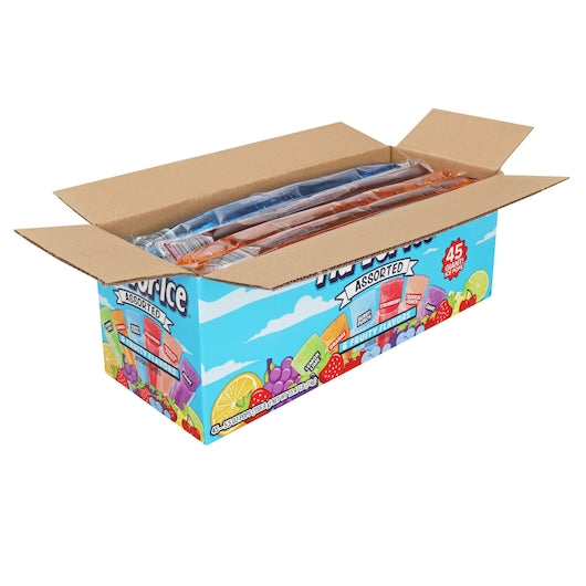 Fla-Vor-Ice Giant Lemon Lime, Orange, Berry Punch, Strawberry, Tropical Punch, and Grape Assorted Freezer Bars, 45 x 5.5 - DOT product image 2