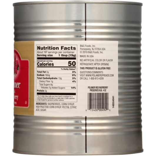 Polaner Red Raspberry Preserves, 6 x 132 oz Case - DOT product image 7