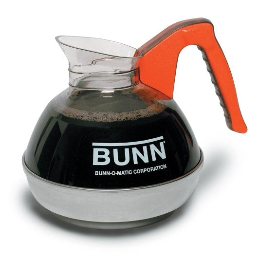 Bunn Orange Handle Easy Pour Glass Decaffeinated Coffee Decanter, 1 x 24 ct Case - Kitchen Equipment