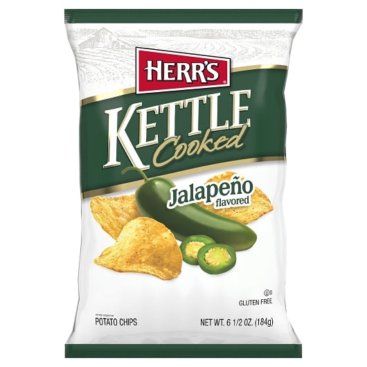 Herr's Jalapeno Kettle Chips, 12 x 6.5 oz Case - Snacks